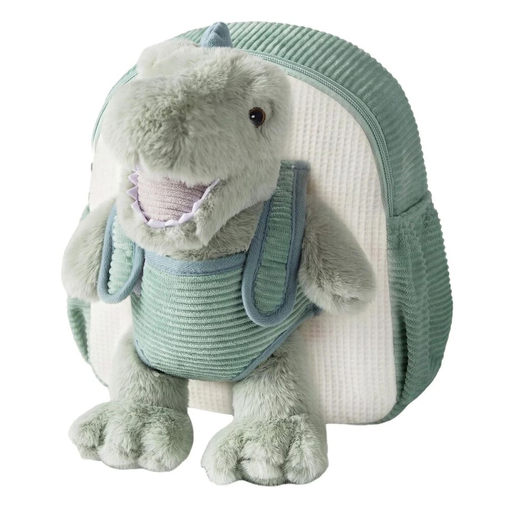 Moonkie Dinosaur Toddler Backpack ~ Soft Plush Bag with Travel Toy for Toddlers